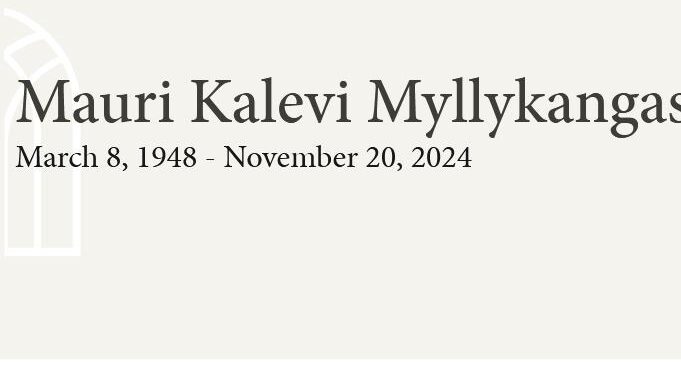 Mauri Kalevi Myllykangas  March 8 1948  November 20 2024 avis de deces  NecroCanada