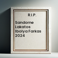 Sandorne Lakatos Ibolya Farkas  2024 avis de deces  NecroCanada