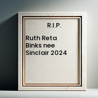 Ruth Reta Binks nee Sinclair  2024 avis de deces  NecroCanada